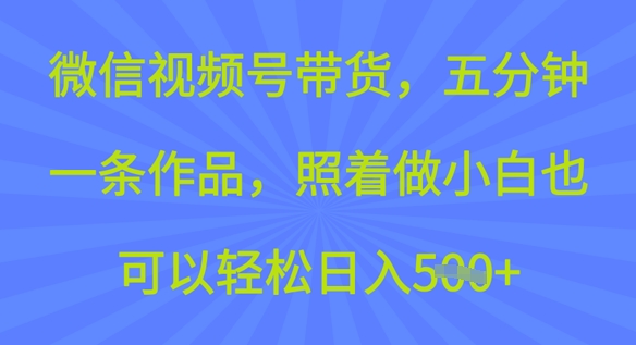 微信视频号带货，五分钟一条作品，照着做小白也可以轻松日入5张-cherryfox